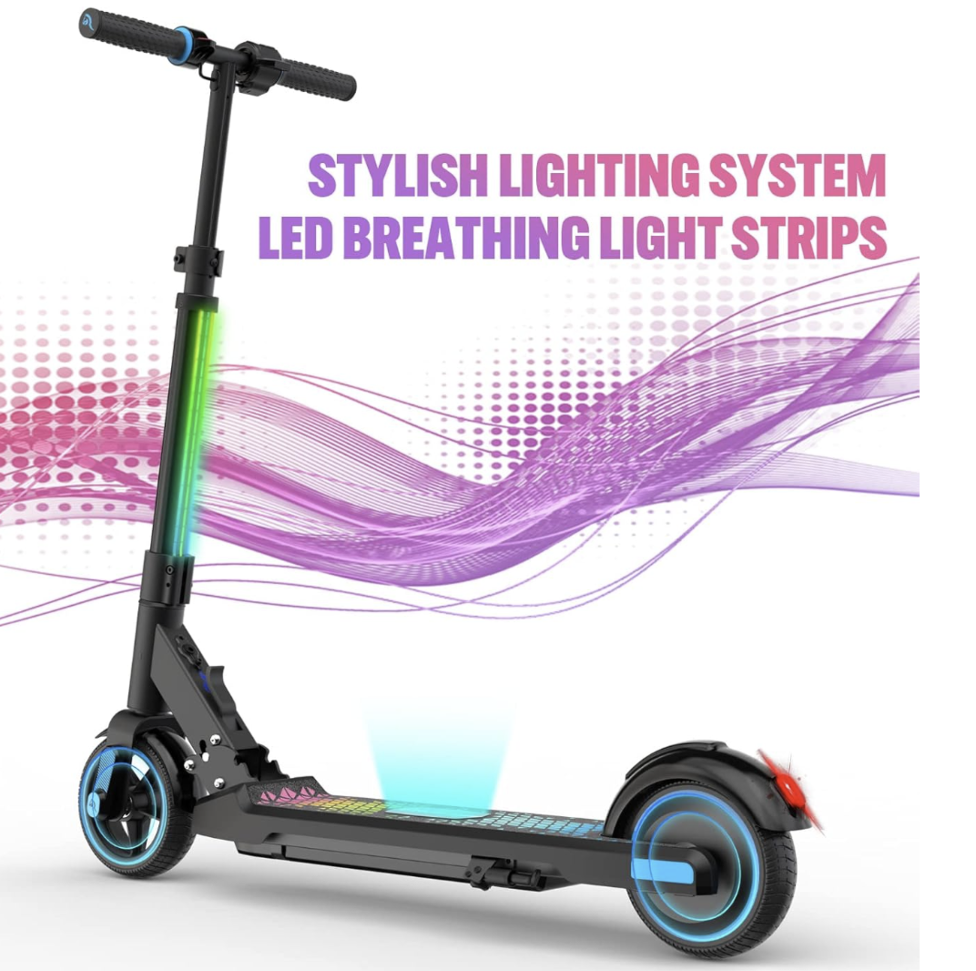 EVERCROSS EV06C Electric Scooter, 6.5'' Foldable Electric Scooters for Kids Ages 6-12, Up to 15 KM/H