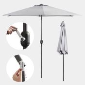 Boxed Grey 2.7m Steel Garden Parasol (LOC: SR5.4.4-VN297)
