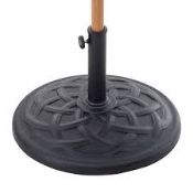 Boxed 19KG Solid Parasol Base, Black. Our 19kg Solid Parasol Base is perfect for securing your