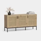 Lena Rattan Effect 3 Door Large Sideboard *box 1/2 only* (LOC: SR3.5F-AG624)