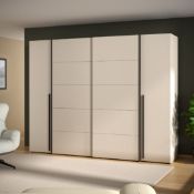 Boxed Wardrobe - Sand Finish - 2 Hinged Doors + 2 Sliding Doors - W270 x D61 x H210cm RRP £449.