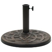 Boxed vidaXL Parasol Base Round Polyresin 19 kg Bronze (LOC: SR6(2.3)-FL768)