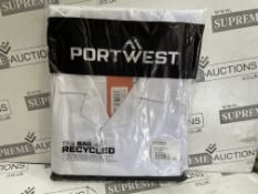 24 X BRAND NEW PORTWEST WHITE MENS FOOD COATS SIZE XXL (LOC: 29.5-AA6509)