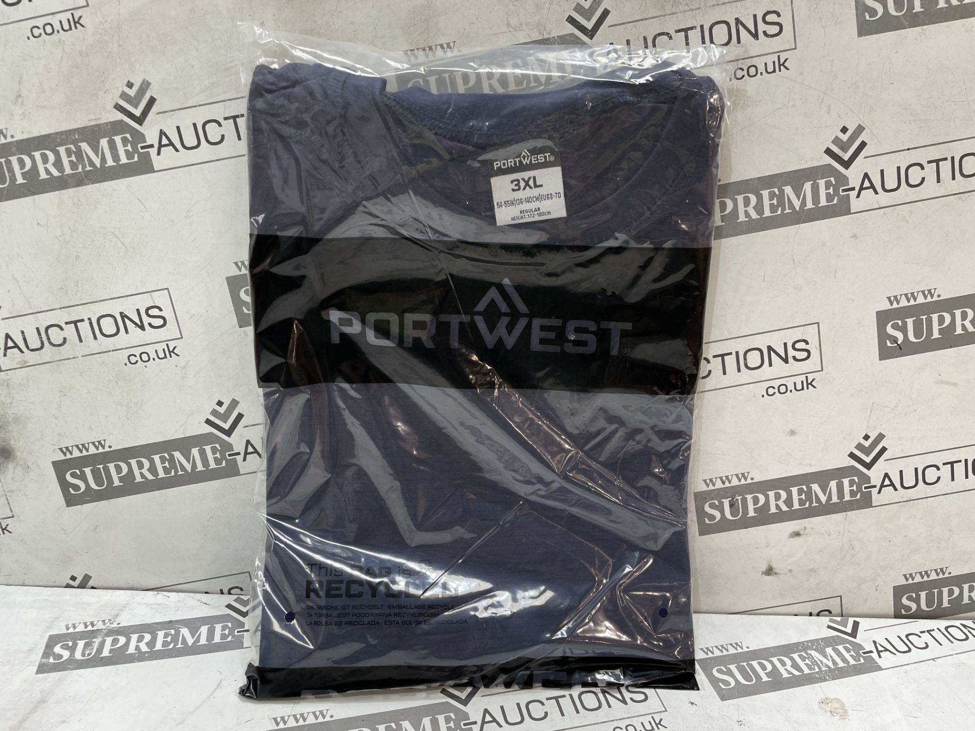 20 X BRAND NEW PORTWEST NAVY ANTI STATIC T SHIRTS SIZE 3XL (LOC: 23.18-AA4580)