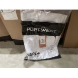 19 X BRAND NEW PORTWEST WOMENS WHITE CHINO WORK TROUSERS SIZE 34 (LOC: 30.3-BB3612)