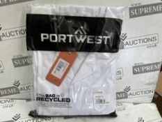 48 X BRAND NEW PORTWEST WHITE MENS FOOD COATS SIZE LARGE (LOC: 38.4-AA6512)