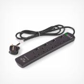 Boxed 2M Extension Lead with USB Ports - Black (LOC: SR3(4.3)-VN769)