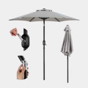 Boxed 2m Steel Garden Parasol - Grey (LOC: SR3(4.8)-VN620)