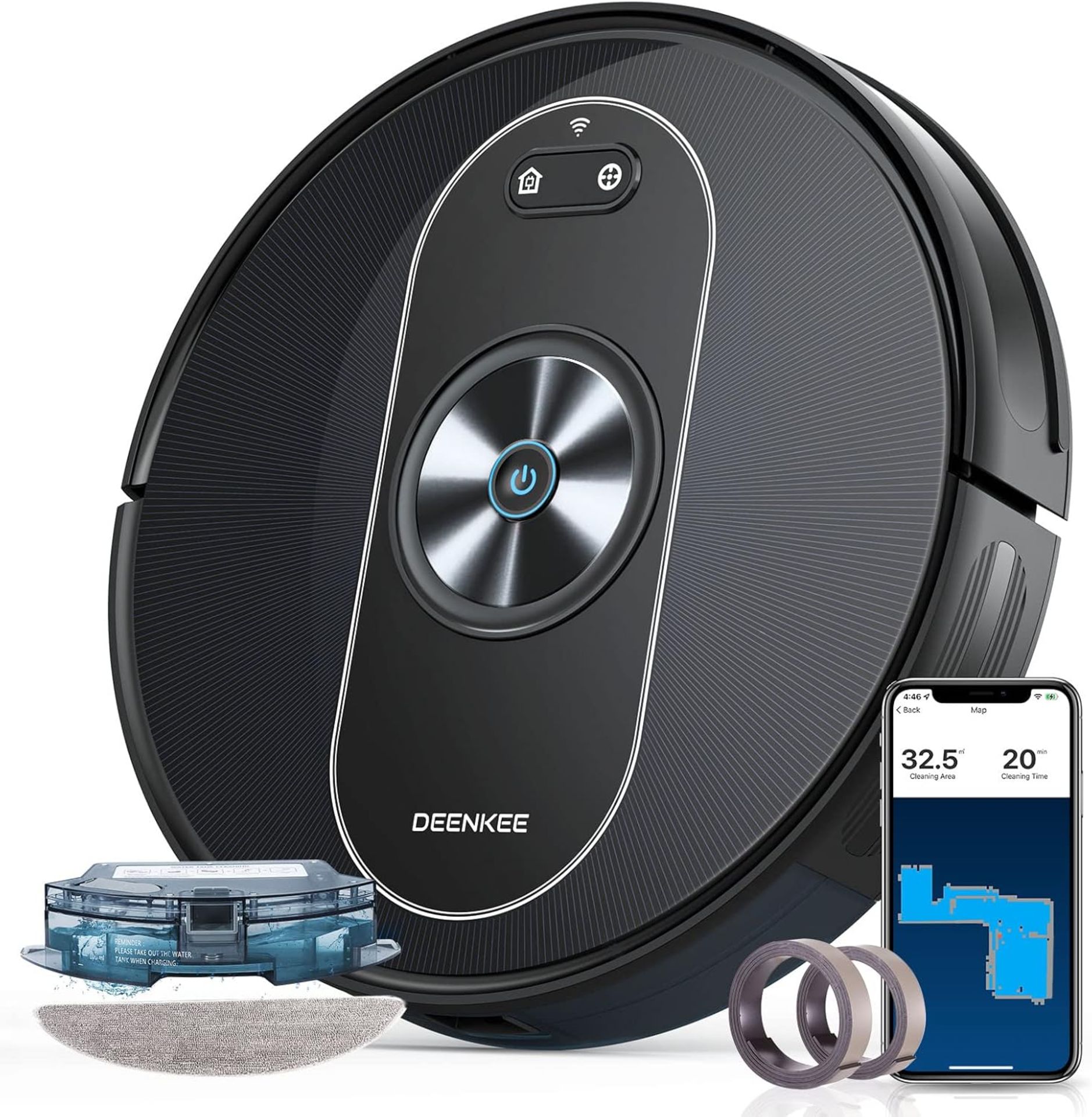 BOXED Deenkee Robot Vacuum, DK600MAX 2000PA Upgraded 120 Mins Run time Robot Vacuum Cleaner,6 - Image 2 of 2