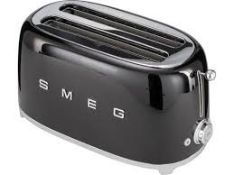 SMEG TSF02BLUK 4-Slice Toaster - Black. RRP £189.00. (LOC: R49.10-SD44)