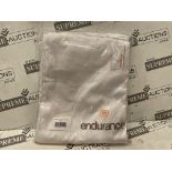 18 X BRAND NEW ENDURANCE WHITE PREMIUM BIB AND BRACE SIZE MEDIUM (LOC: 23.15-AA7183)