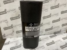 10 X BRAND NEW B AND G HOME GOODS ROLLS OF THE TOUGHEST TOOLBOX LINER RRP £95 EACH. 18 INCHES X 24