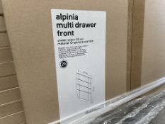 22 X BRAND NEW ALPINIA TONGUE AND GROOVE MATT WHITE DRAWER FRONTS PACKS OF 4 715 X 497 X 18MM (