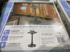 2 X BRAND NEW Alpine Green Birdbath W/ 2 Birds, 32 Inch Tall, Measures 20"l x 15"w x 32"h, made of