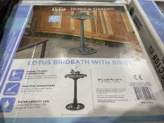 5 X BRAND NEW Alpine Green Birdbath W/ 2 Birds, 32 Inch Tall, Measures 20"l x 15"w x 32"h, made of