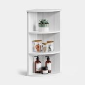 Boxed Holbrook White 3 Tier Corner Shelf Unit (LOC: SR5(4.9)-VE497)