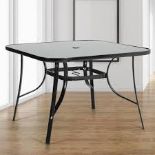 Boxed Living and Home Glass 4 Seater Square Garden Dining Table (LOC: SR6(6.1)-WL256)