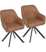 Boxed Goeurvant PU Leather Dining Chairs Set of 2 Upholstered Side Chairs (LOC: SR6.7.5-WL311)