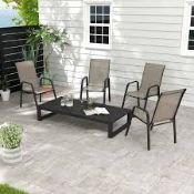 Boxed Outsunny Stackable Dining Chairs 84B-925V00GY (LOC: SR6.7.2-WL293)