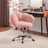 Boxed Yaheetech Upholstered Desk Chair with Cloud Shaped Backrest - Pink (LOC: SR6(1.1)-WL9)