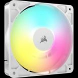 2 x Corsair RS120 ARGB 120mm PWM Fan - White (LOC: B3Cage-TE440)