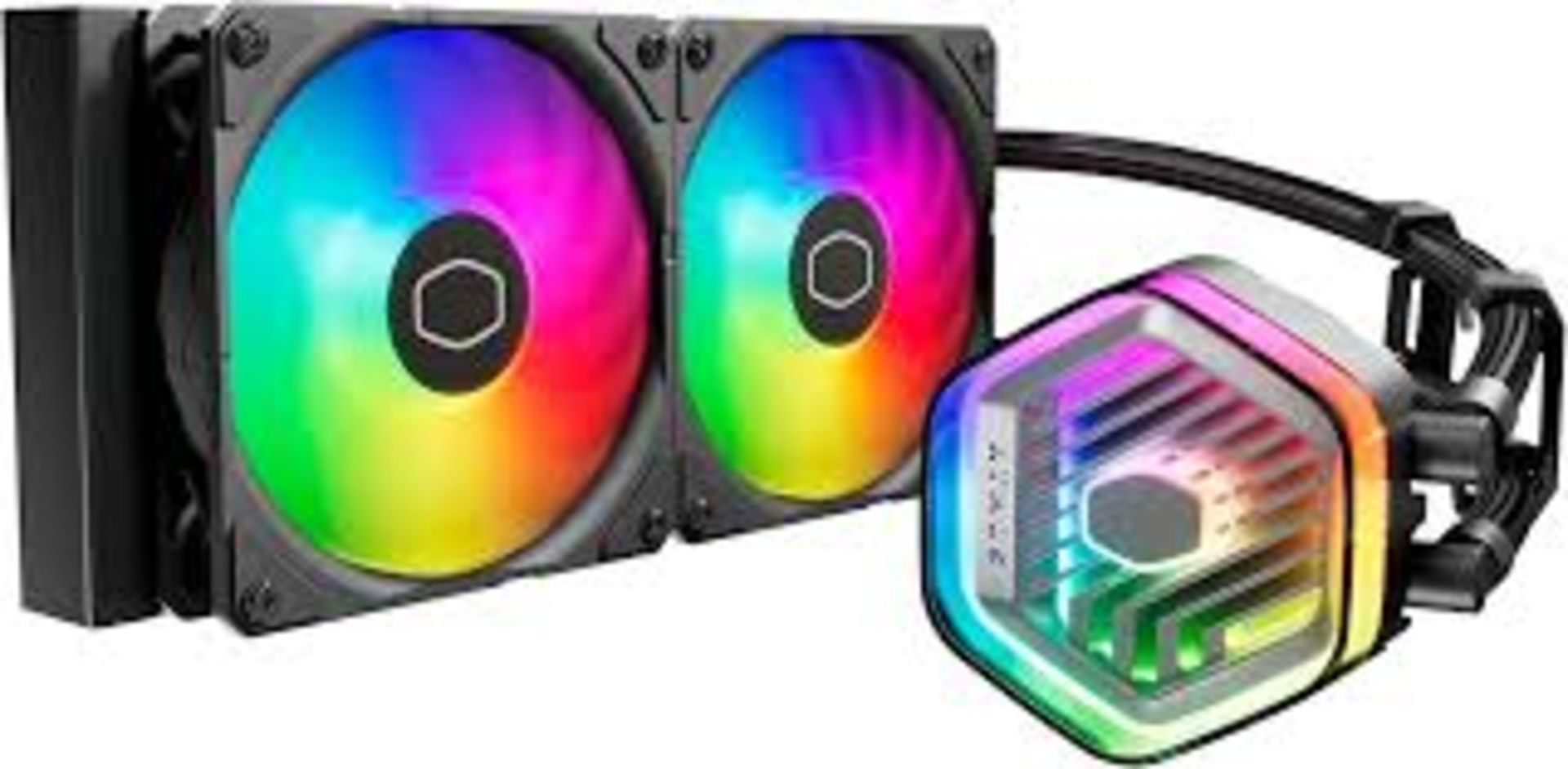 MasterLiquid Atmos 240 Black CPU Liquid Cooler - AIO Water Cooling System (LOC: B3Cage-TE489)