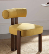 Boxed Ophelia Honey Gold Fabric Dining Chair. RRP £199.99. Upholstered with beautiful yellow