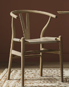 Boxed Hansel Dining Chair, Weathered Elm Frame with Light Grey Faux Leather Seat. RRP £199.99.