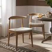 Boxed Arley Set of 2 Beech Wood Dining Chairs, Natural and Beige RRP £329.99. Our Arley chairs are