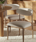 Boxed Dagmar Set of 2 Dining Chairs, Ivory Weave | Natural Frame. RRP £259.99. Our Dagmar Dining