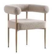 Boxed Fulbourn Taupe Boucle Dining Chair with Natural Wood Effect Legs RRP £259.99. A cheerful