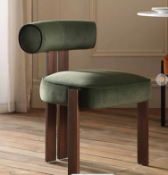 Boxed Ophelia Moss Green Velvet Dining Chair. RRP £209.99. Combining sumptuous moss green velvet