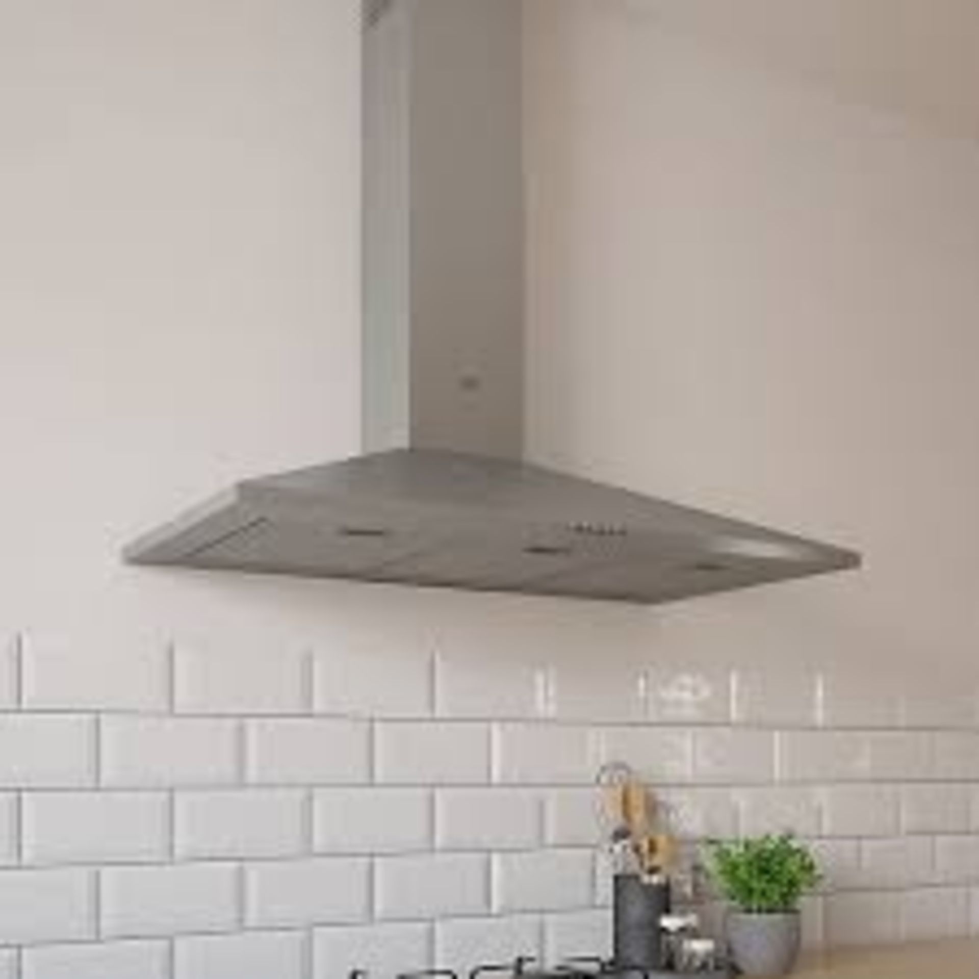 Cooke & Lewis CHS90 Stainless steel Chimney Cooker hood (W)90cm (LOC: SR4F-WL319)