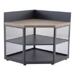 GoodHome Cucino Powder-coated Grey Corner Steel Wood effect Outdoor kitchen cabinet unit. RRP £320.