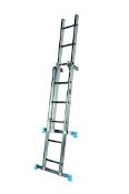 Mac Allister 3-way 2.5m Aluminium Ladder (LOC: SR4F-WL434)
