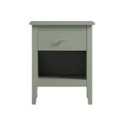 Boxed Oakham 1-Drawer Bedside Table, Desert Sage RRP £169.99. Refined and timeless, the Oakham