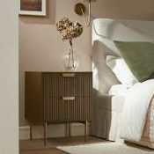 Boxed Richmond Ridged 2 Drawer Bedside Table, Dark Ash RRP £219.99. Our Richmond bedside cabinet