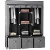 HOMCOM Fabric Wardrobe for Bedroom, Portable Wardrobe with 5 Shelves (LOC: SR7-MH287)