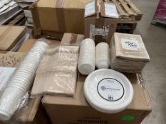 LARGE MIXED LOT OF ASSORTED ECO FRIENDLY CUTLERY AND PLATES/BOWLS