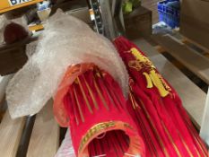 3 x Red and Gold Chinese Lanterns, for decoration or celebrations. Elevate your celebration with our