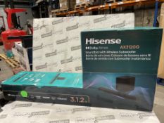 BOXED Hisense AX3120G 3.1.2 Channel 360W Dobly Atmos Soundbar with Wireless Subwoofer and Up Firing