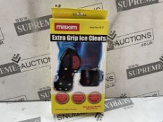 120 X BRAND NEW PAIRS OF MAXIM EXTRA GRIP ICE CLEATS SIZE LARGE