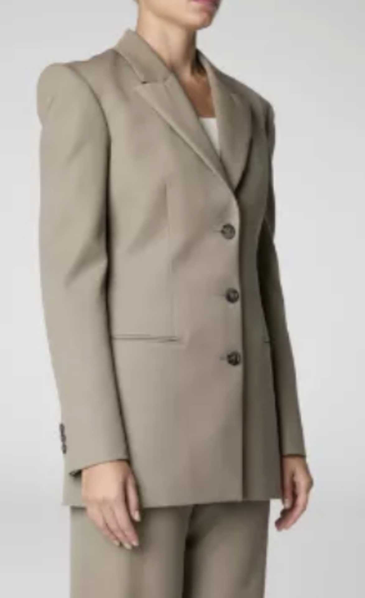 Brand New Del Core TAUPE Fitted Single-Breasted Jacket with Open Back – Size 42 – RRP £1,375 –(