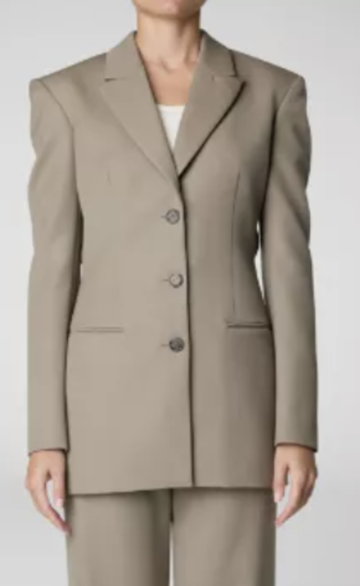 Brand New Del Core TAUPE Fitted Single-Breasted Jacket with Open Back – Size 42 – RRP £1,375 –( - Image 5 of 6