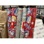 Box of 50 x Novelty Christmas Wrapping Paper, Various Designs, 5M x 69cm, Recyclable. (LOC: 32.2-