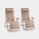Boxed Verona Sage Green Zero Gravity Chair Set of 2 - Brown (LOC: RS2.7-WL912)