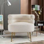 Boxed Curved Upholstered Single Sofa Accent Chair RRP £224.99. Give your space a designer look and