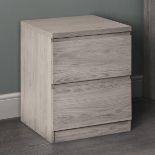 Boxed Bedside Chest Grey Oak Jupiter 2 Drawer Bedside Cabinet JUP304 (LOC: SR6(2.1)-DE116)