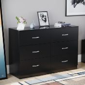 Boxed Vida Designs 6 Drawer Wide Chest of Drawers Bedroom Storage Unit Sliding Drawers Bedroom