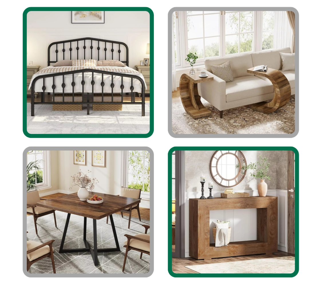 Luxury Garden Furniture, Dining Tables, Accent Chairs, Chandelier Lights, Wall Mirrors, Coffee Machines, Air Conditioners, Trampolines AND MORE!